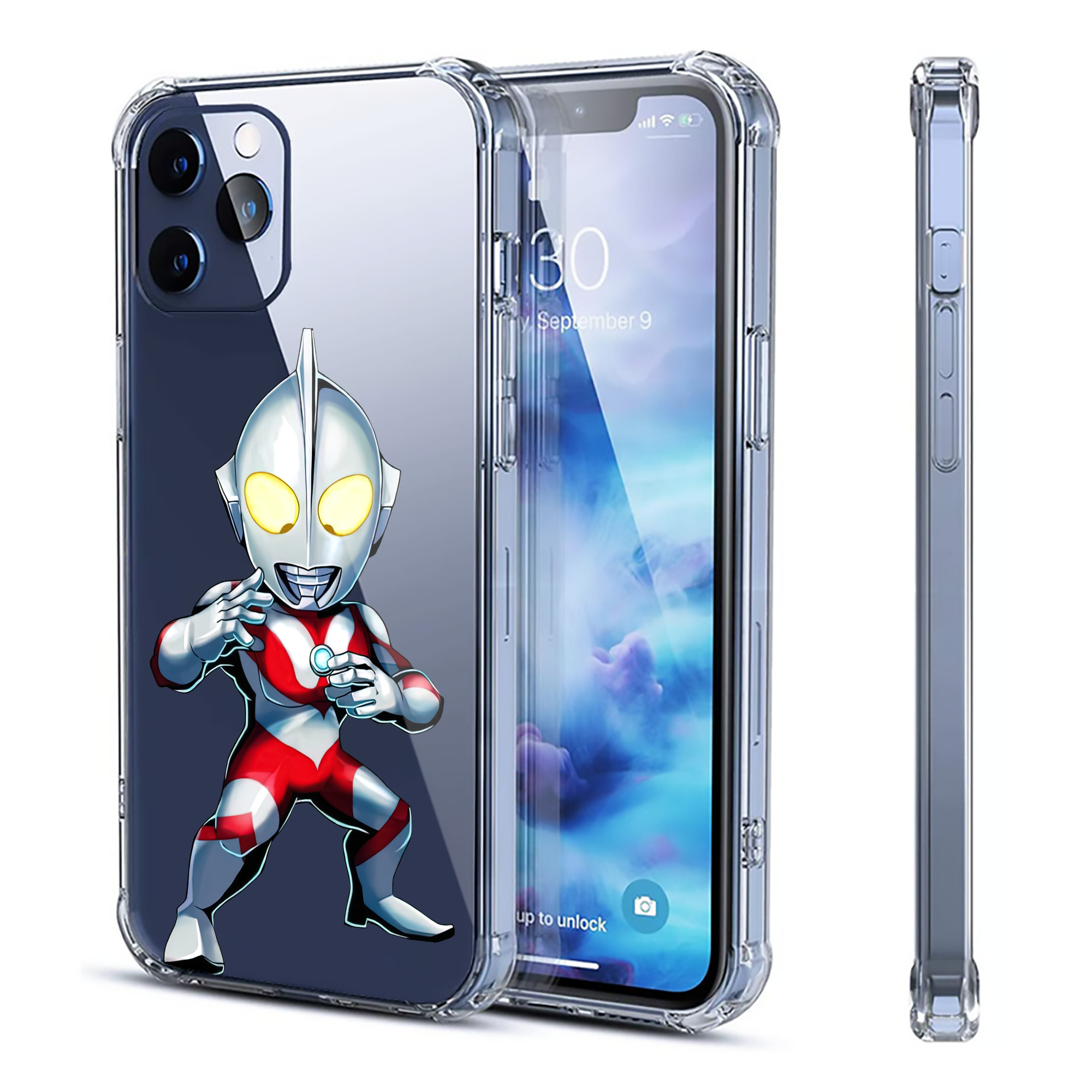 （画像用） ウルトラマン Ultraman 【iPhone 12シリーズ対応】透明スマホケース（クリアソフトケース）